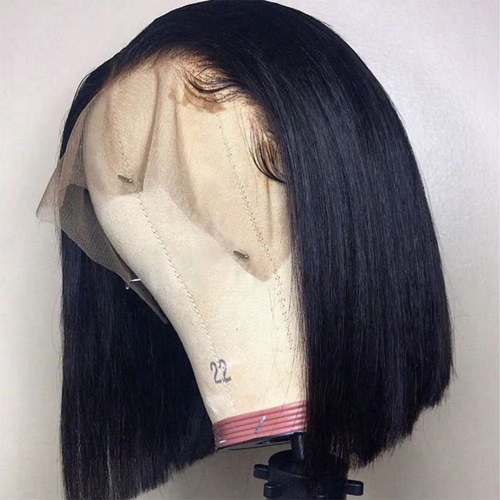 Pre Parted 13X4 Lace Front Bob Wig - Önceden Kesilmiş, Yapıştırıcı Gerektirmeyen, İnsan Saçından