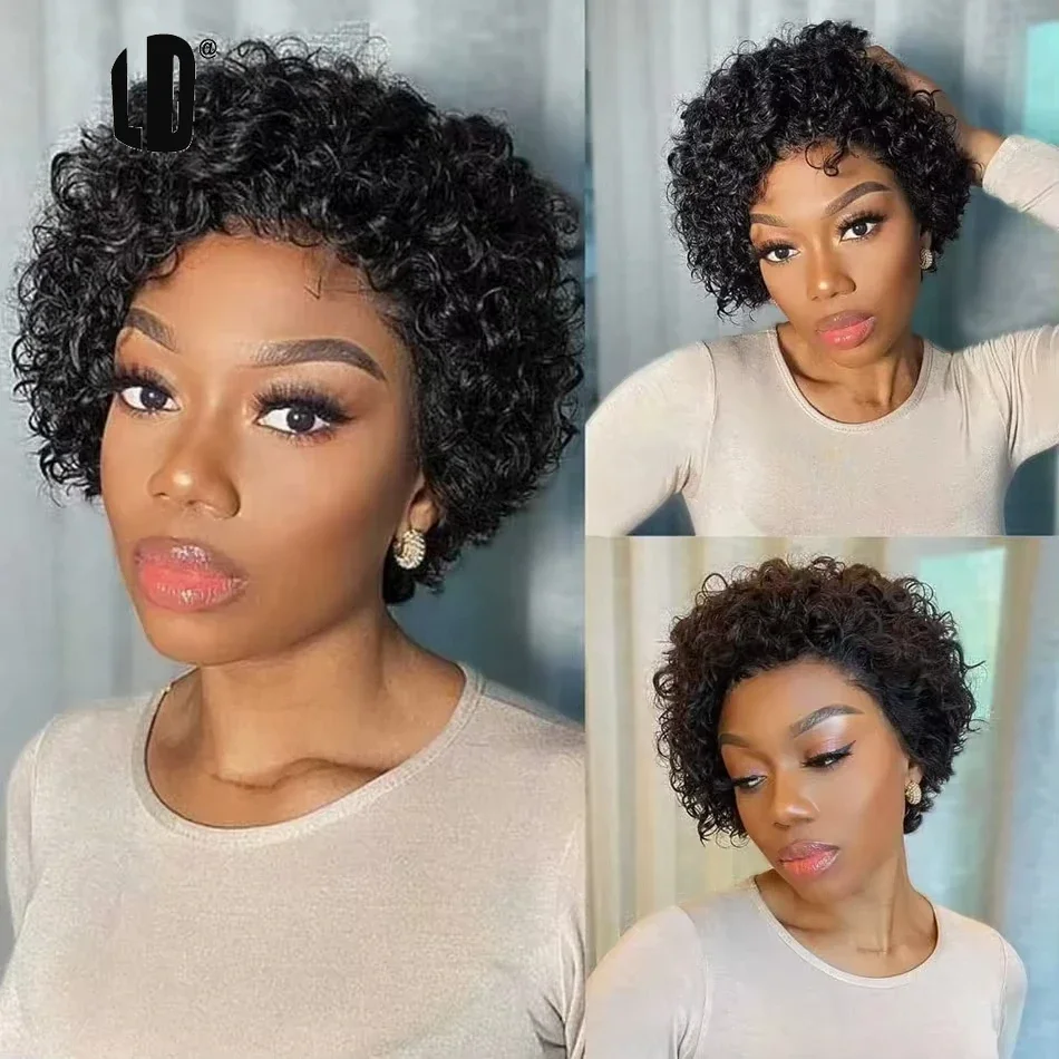 Short Pixie Cut Wig Human Hair Cheap - Pixie Kesim Peruk 99J Renkli Dantel