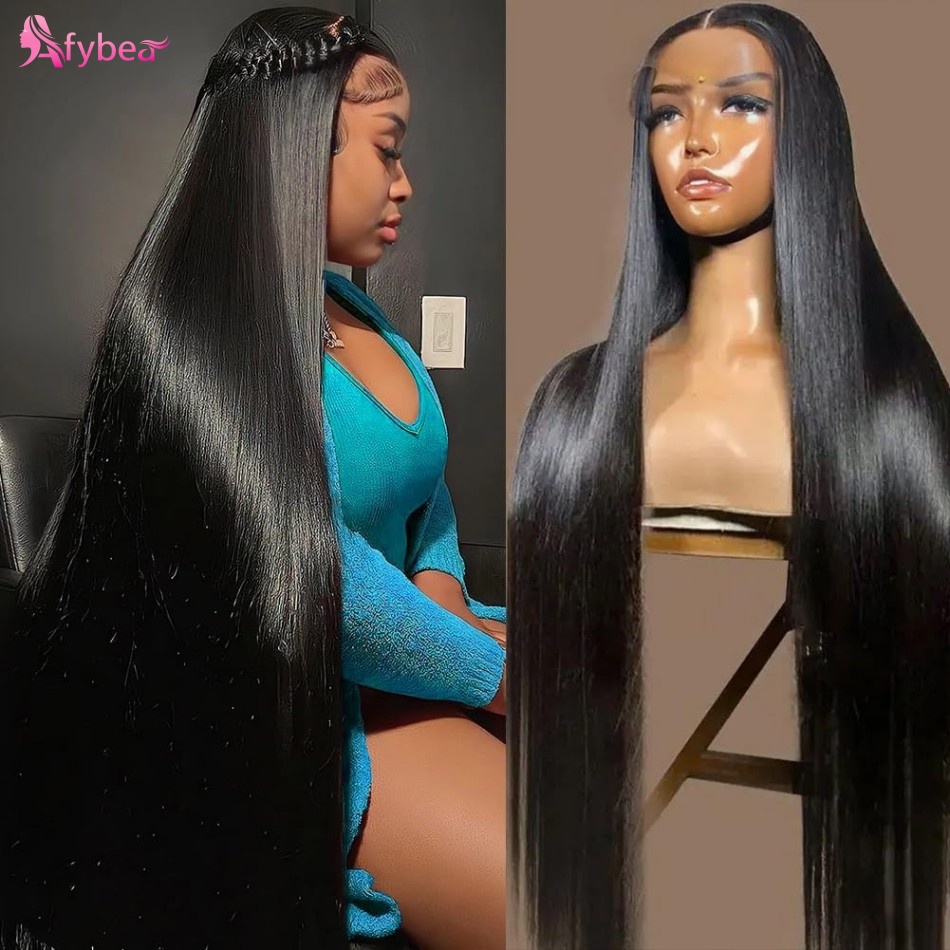 Lace Front Wigs - 40 İnç Düz İnsan Saçı Peruk