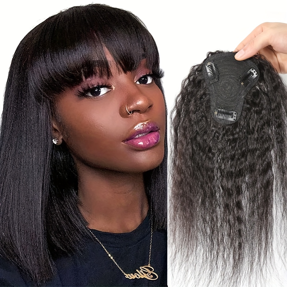 Hair Clips - Kinky Düz Peruk Saç Parçası Kaküllü