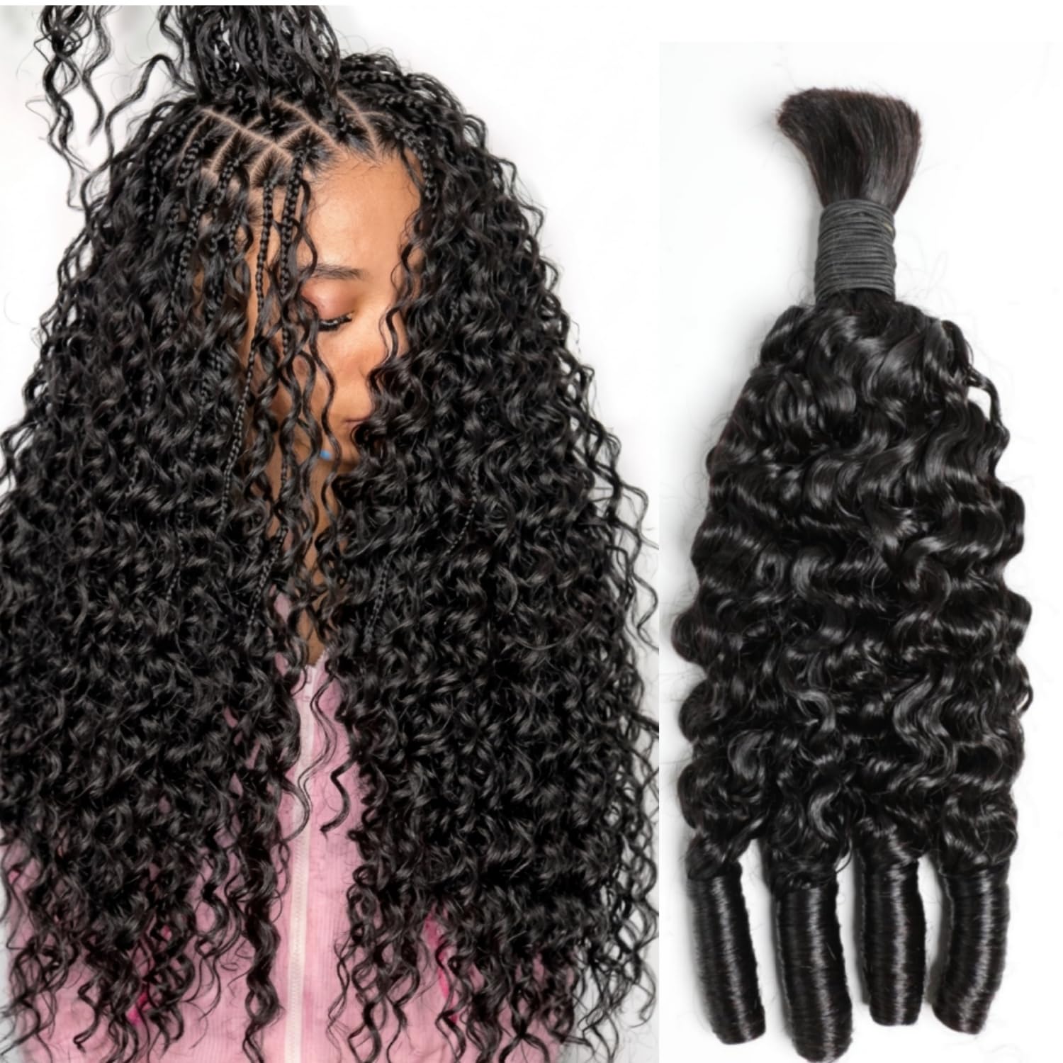 Boho Örgüler İçin İnsan Saçı Ö - Water Wave Bulk Human Hair For Braiding incelemesi ve fiyatı