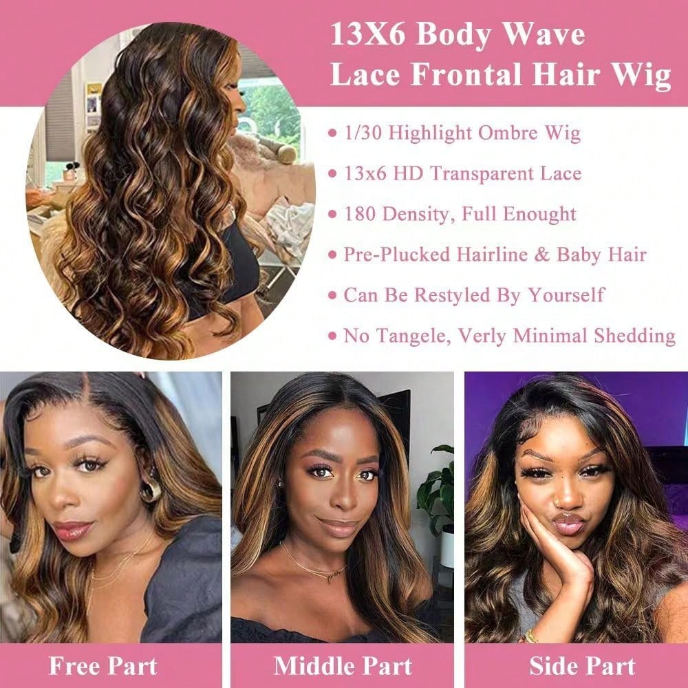 P1B30 Dalgalı, Ombre Efektli,  - Hd Lace Frontal Wig Human Hair Pre Plucked incelemesi ve fiyatı