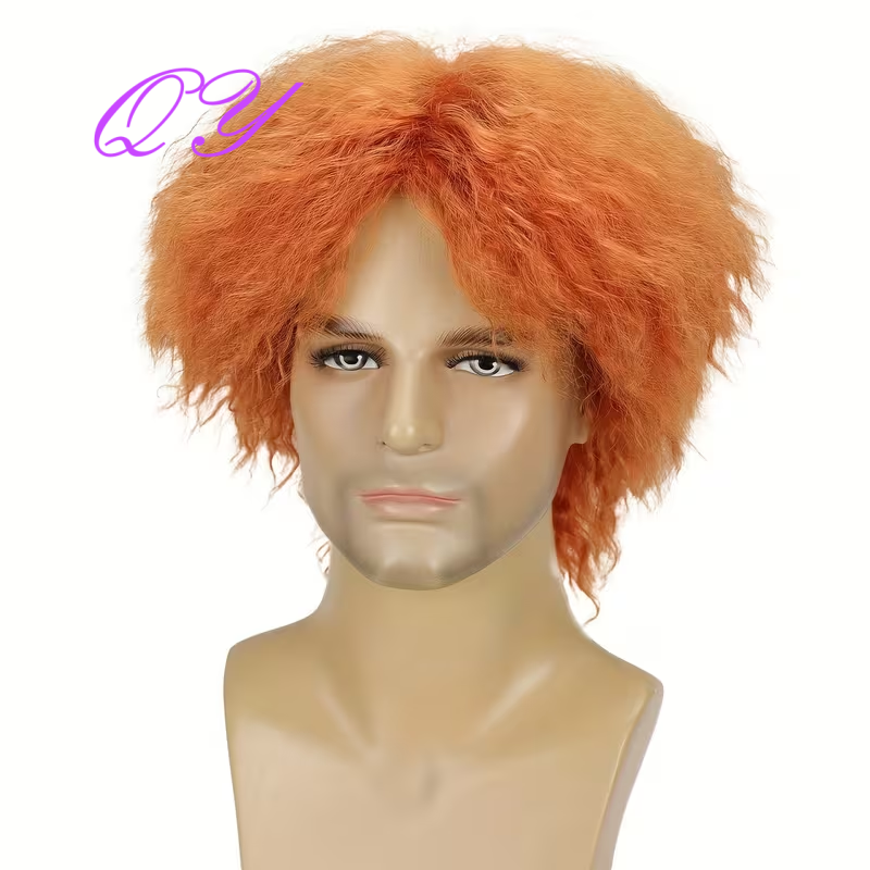 Erkekler Kısa Turuncu Kabarık  - Synthetic Wigs incelemesi ve fiyatı